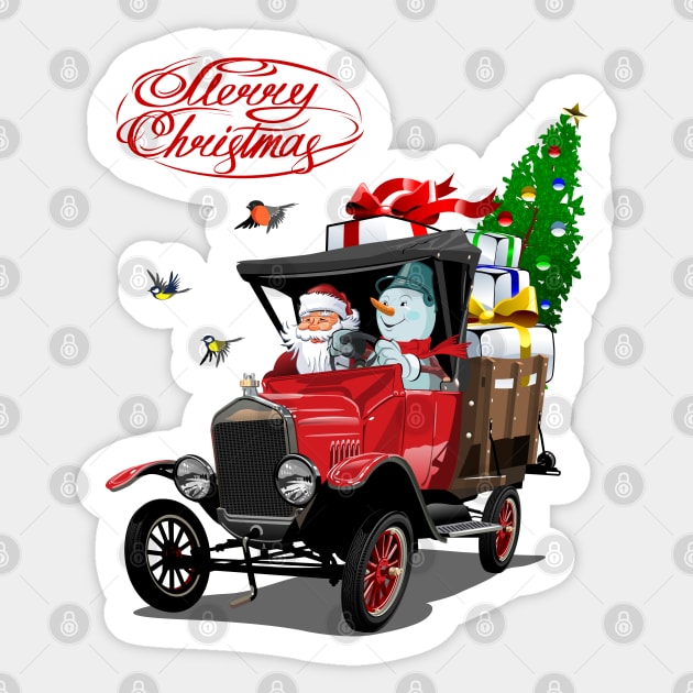 Cartoon christmas truck Sticker by Mechanik